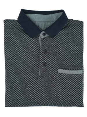 Bameha Bluza Polo B134 - Navy Blue Ecru